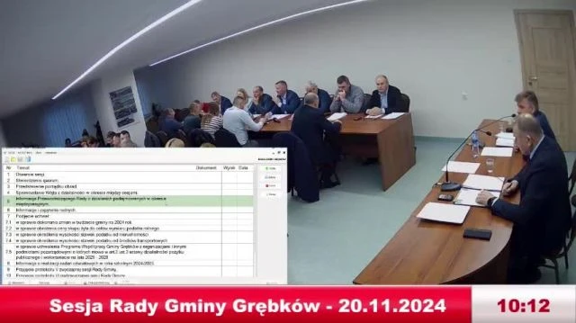 Sesja Rady Gminy Grębków – 20.11.2024